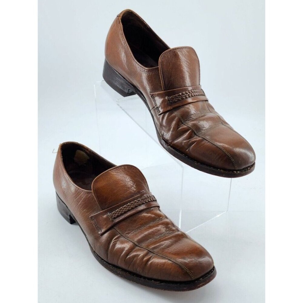 FLORSHEIM Royal Imperial RITZ Cognac Brown Leather Loafer SLIP-ON Shoes Size 11
